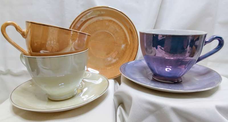Three lovely vintage lustre ware duo's