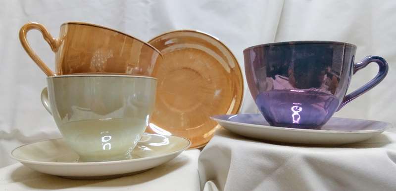 Three lovely vintage lustre ware duo's