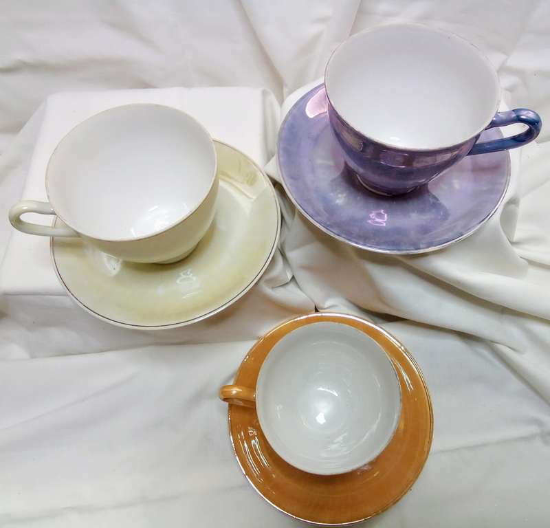 Three lovely vintage lustre ware duo's