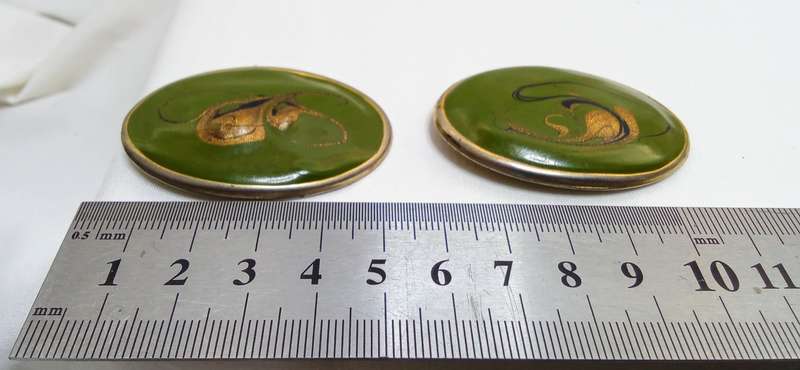 Freaky funky large vintage clip on enamel earrings