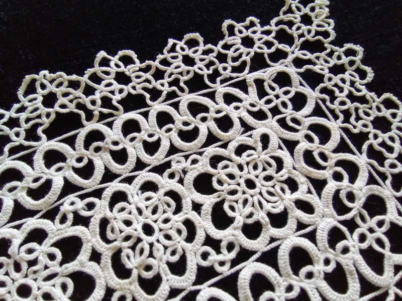 Exquisite white tatted doily