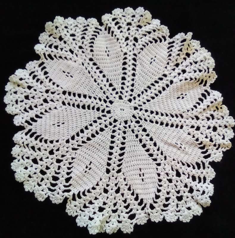 Lovely vintage white hand crocheted doily