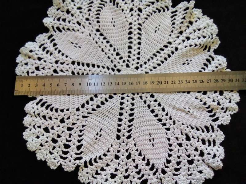 Lovely vintage white hand crocheted doily