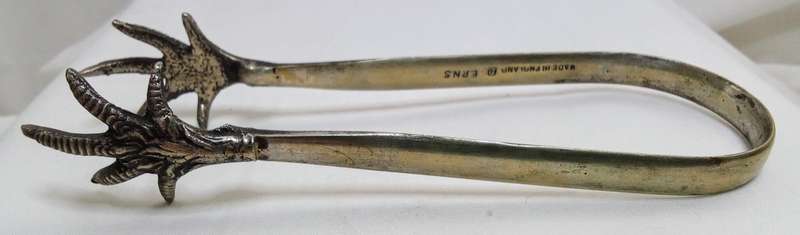EPNS Silver plated claw tongs