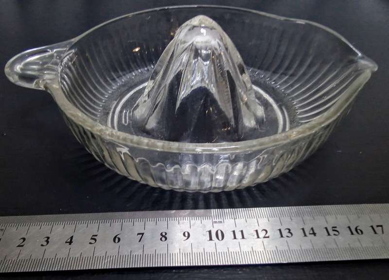 Vintage pressed glass citrus juicer