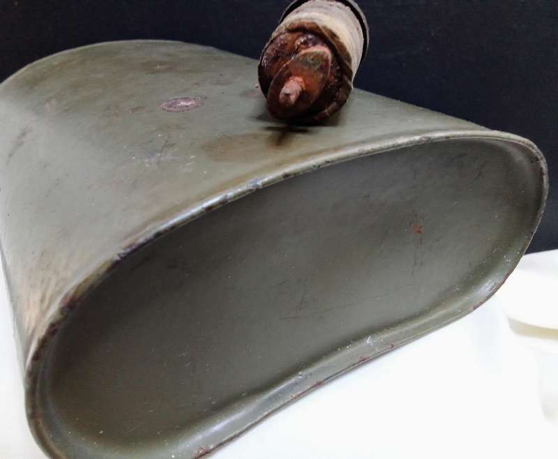 Vintage military water bottle - with metal on underside of cork
