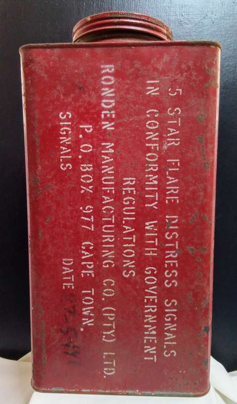 Large vintage flare distress signal tin - beautiful display item