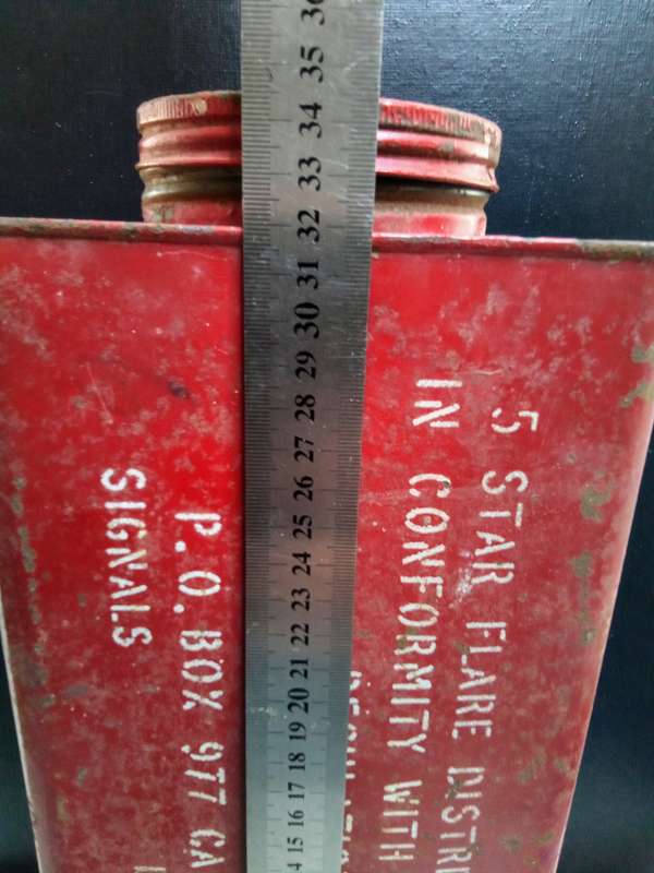 Large vintage flare distress signal tin - beautiful display item