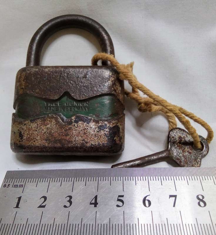 Old German padlock with key
