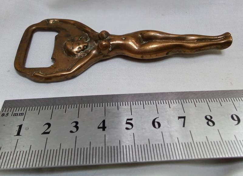 Stunning naked lady solid brass 1950's bottle opener