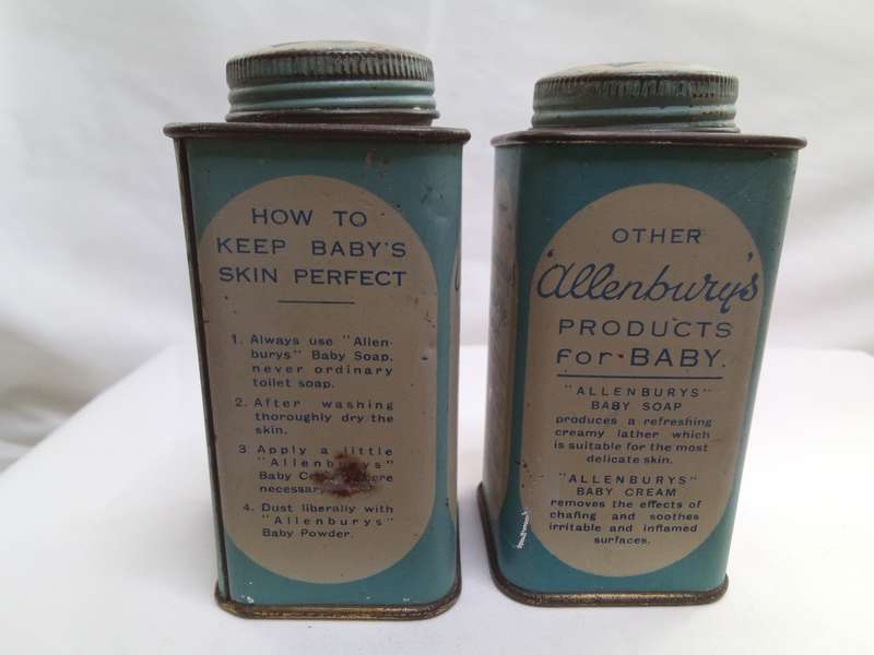 Very rare Allenbury baby powder tins - with some content!