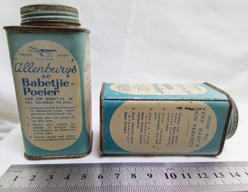 Very rare Allenbury baby powder tins - with some content!