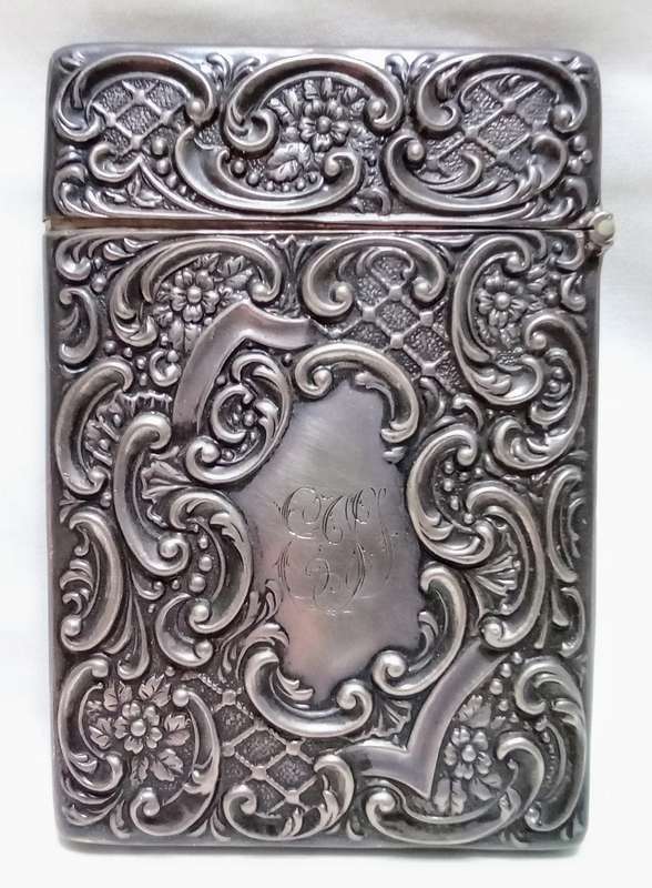 Magnificent Edwardian Silver Stag Card Case William J Holmes Birmingham 1903