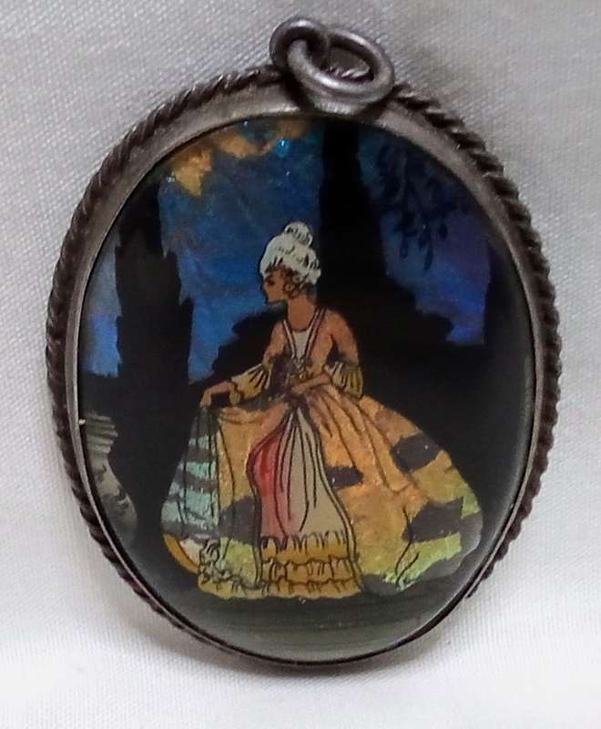 Stunning!!!!! 1920's English sterling butterfly wing pendant