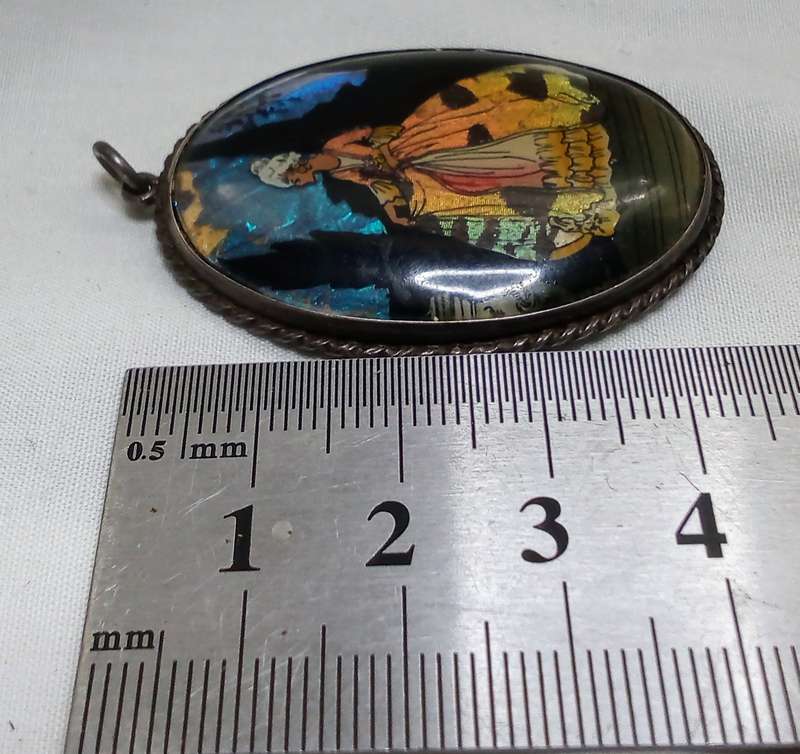 Stunning!!!!! 1920's English sterling butterfly wing pendant