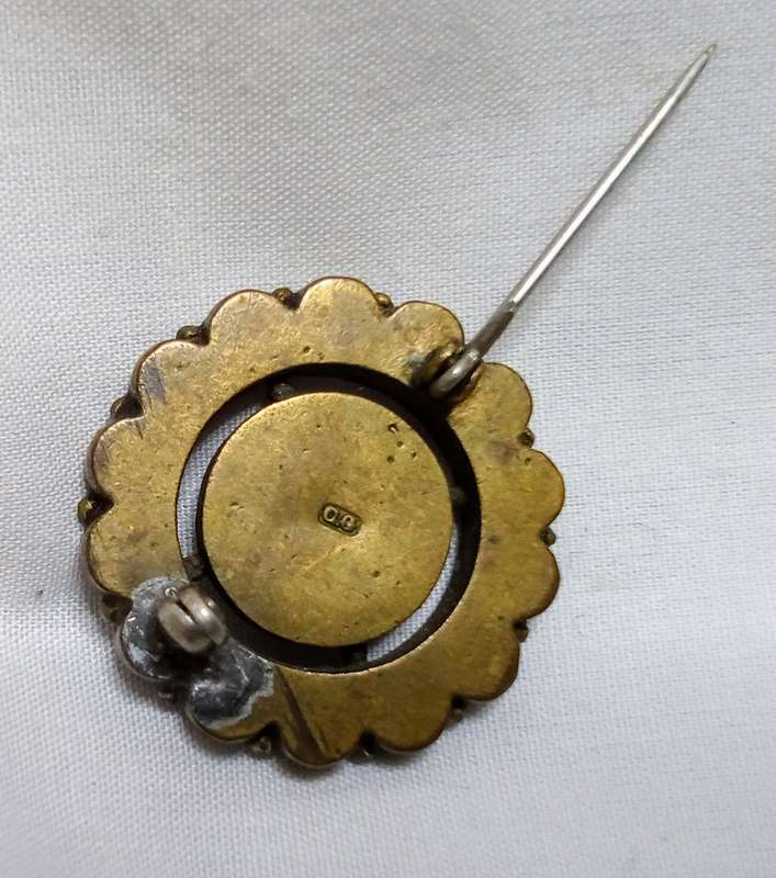 Exquisite antique millefiori glass micro mosaic brooch