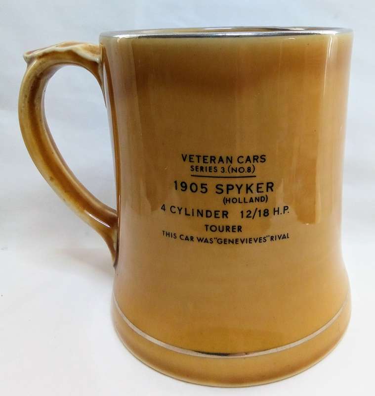Lovely WADE Brown Porcelain beer mug, 1905 Spyker Veteran Car -  ENGLAND