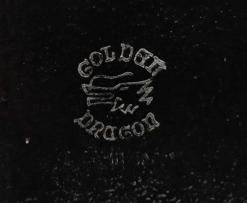 Vintage Golden Dragon Japanese black lacquer musical  jewellery box