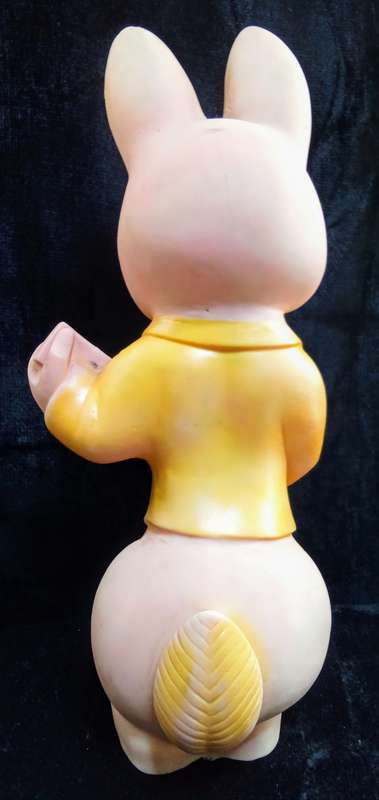 Vintage rubber bunny with a guitar -made by Biserka Zagreb