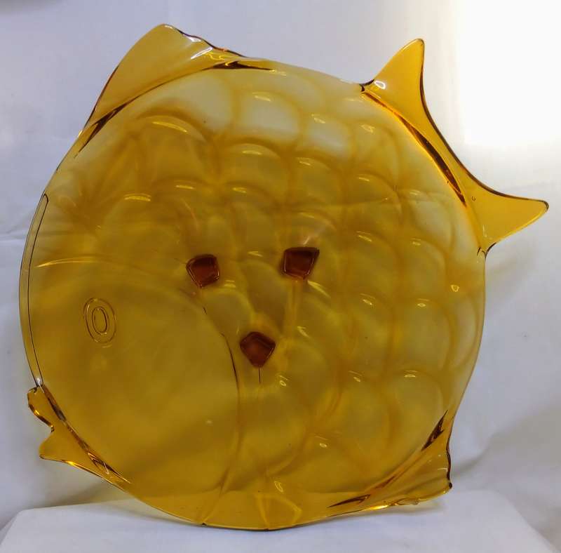 Stunning art deco amber glass fish