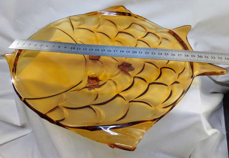 Stunning art deco amber glass fish