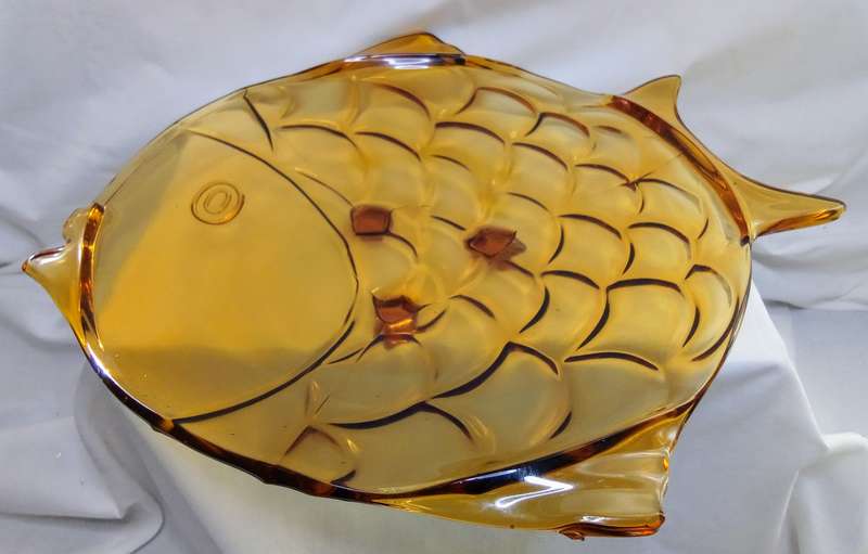 Stunning art deco amber glass fish