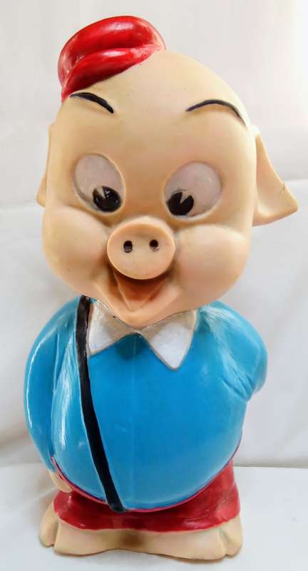 Looney tunes Porky Pig - 70's rubber toy