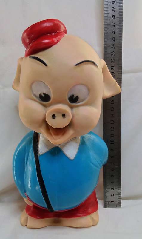 Looney tunes Porky Pig - 70's rubber toy