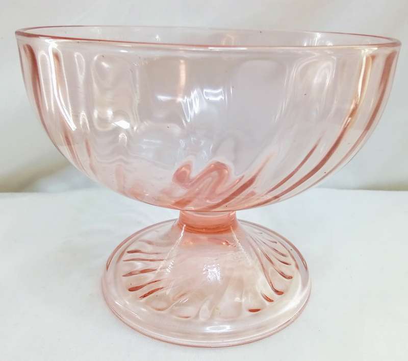 Small Dessert Bowl Rosaline Pink (Swirl Optic) by Cristal D'Arques-Durand