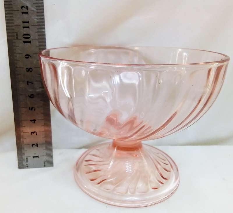 Small Dessert Bowl Rosaline Pink (Swirl Optic) by Cristal D'Arques-Durand