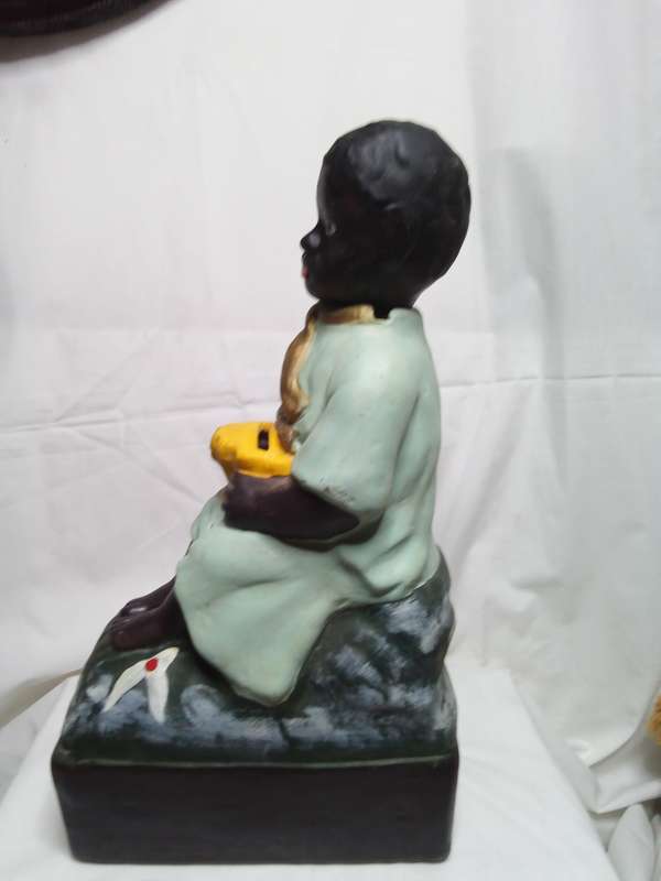 Vintage mission money box - Hand painted plaster - Belgium - 1950-1959
