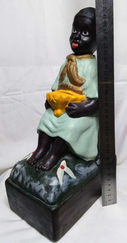 Vintage mission money box - Hand painted plaster - Belgium - 1950-1959