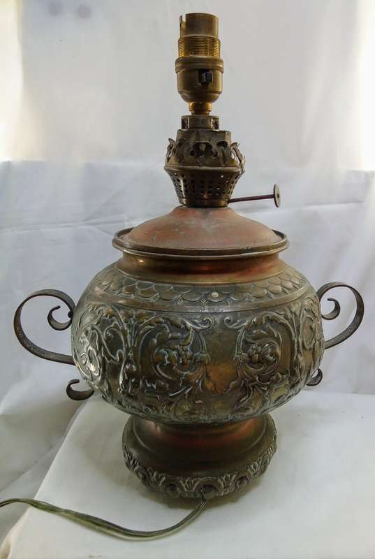 Potentially stunning project - converted antique oil lamp