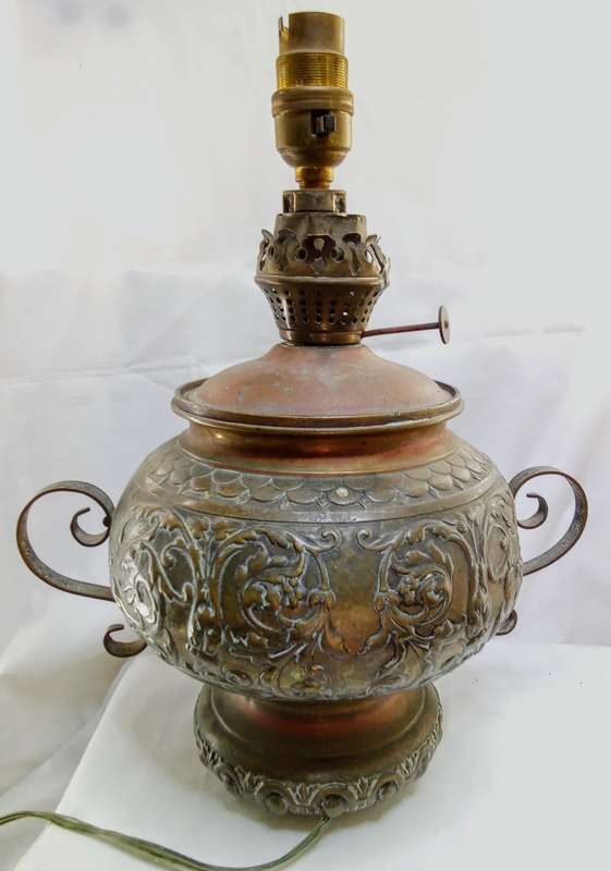 Potentially stunning project - converted antique oil lamp