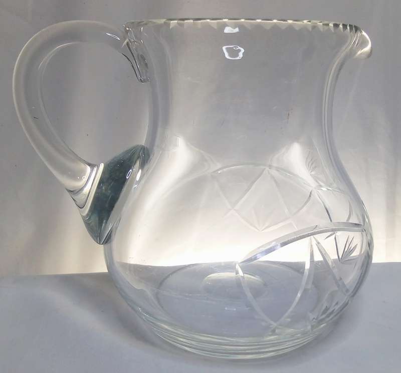 Beautiful medium sized vintage cut lead glass jug