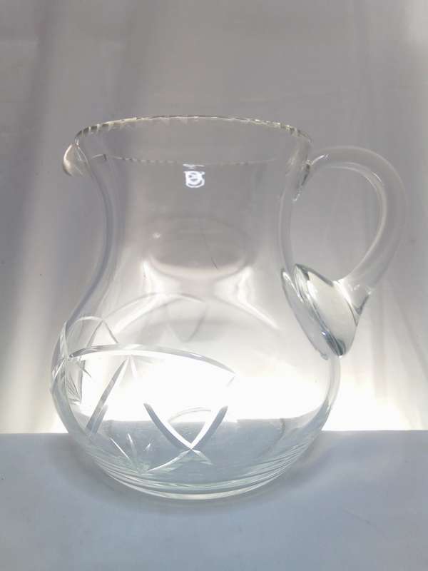 Beautiful medium sized vintage cut lead glass jug