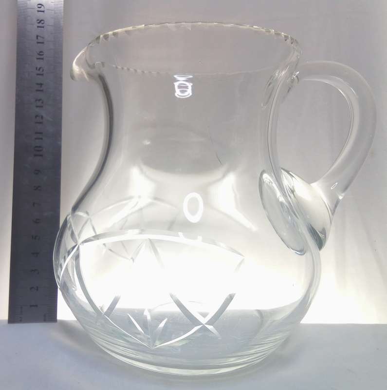 Beautiful medium sized vintage cut lead glass jug