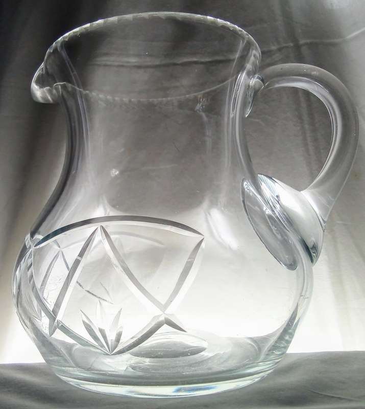 Beautiful medium sized vintage cut lead glass jug