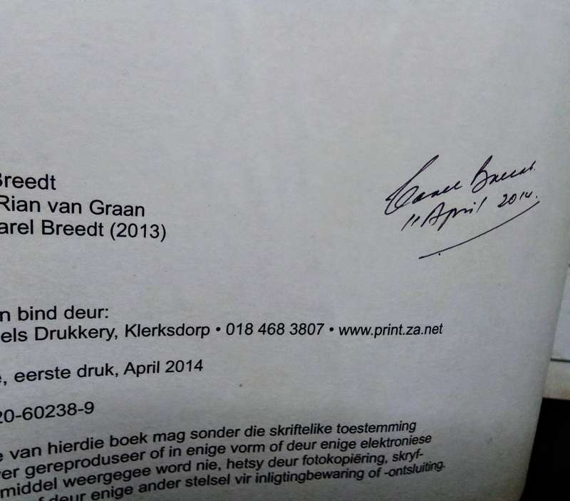Hartbeesfontein 1840 - 2013 - Carel Breedt (geteken)