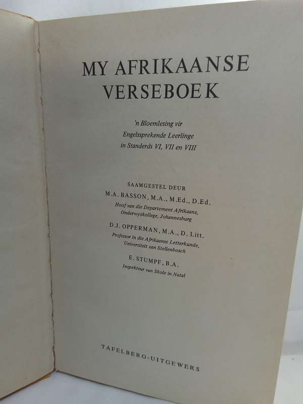 My Afrikaanse Verseboek - M.A. Basson, D.J. Opperman, E. Stumpf