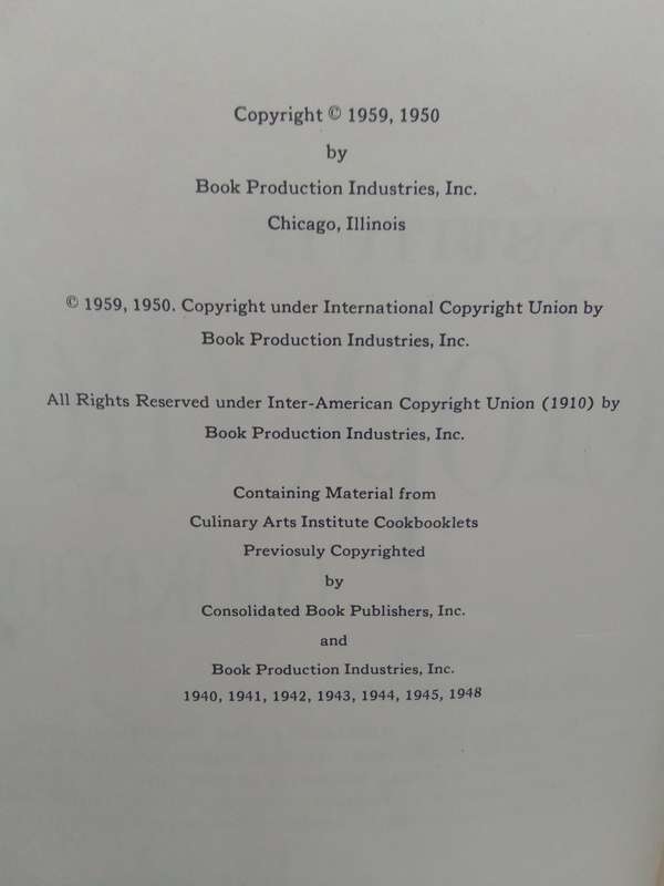 Culinary Arts Institute Encyclopedic Cookbook -- New Revised edition 1959