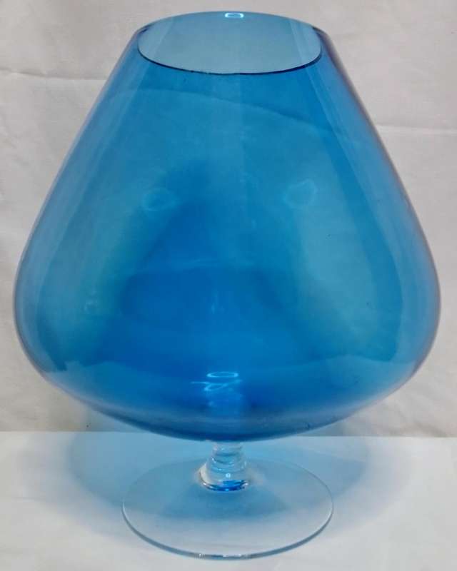 Lovely turquoise glass goblet style vase