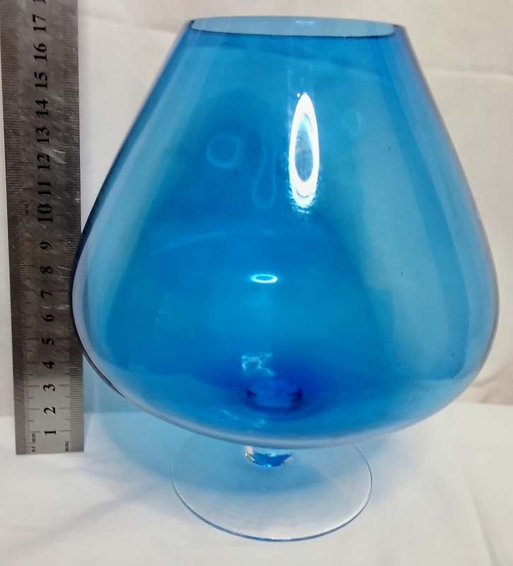 Lovely turquoise glass goblet style vase