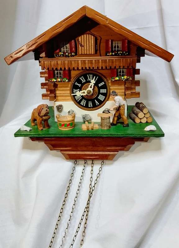 German Regula carpenters house cuckoo clock