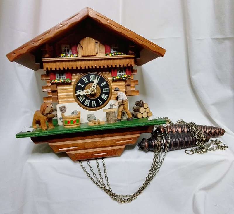 German Regula carpenters house cuckoo clock