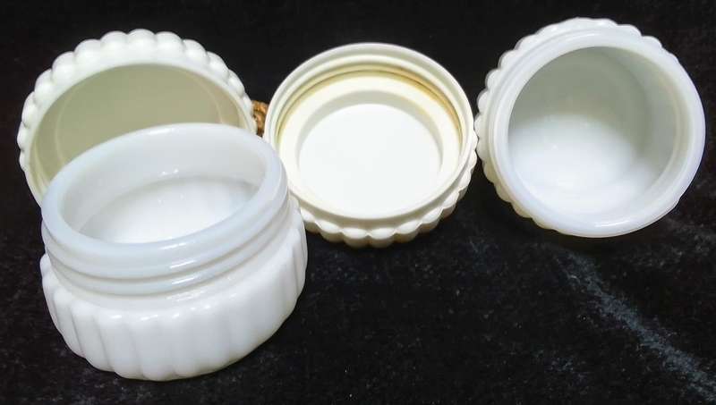 Two cute vintage cosmetic containers