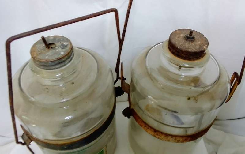 Two vintage Laurel paraffin bottles