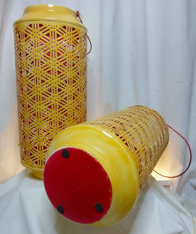 Two stunning enameled candle lanterns