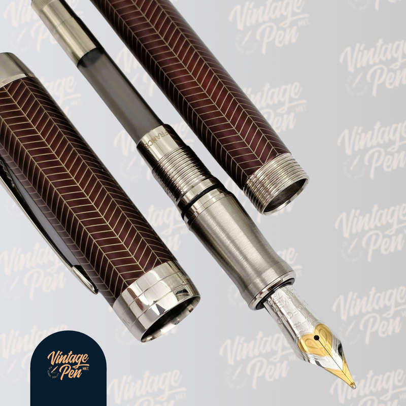 Parker Duofold Prestige Burgundy Chevron Fountain Pen