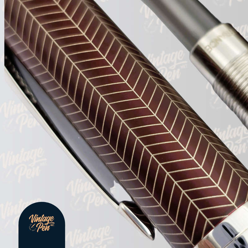 Parker Duofold Prestige Burgundy Chevron Fountain Pen